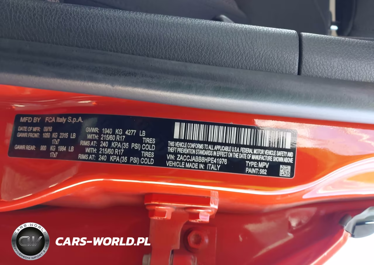 2017 Jeep Renegade Latitude Fwd VIN:ZACCJABB8HPE41976 - 9