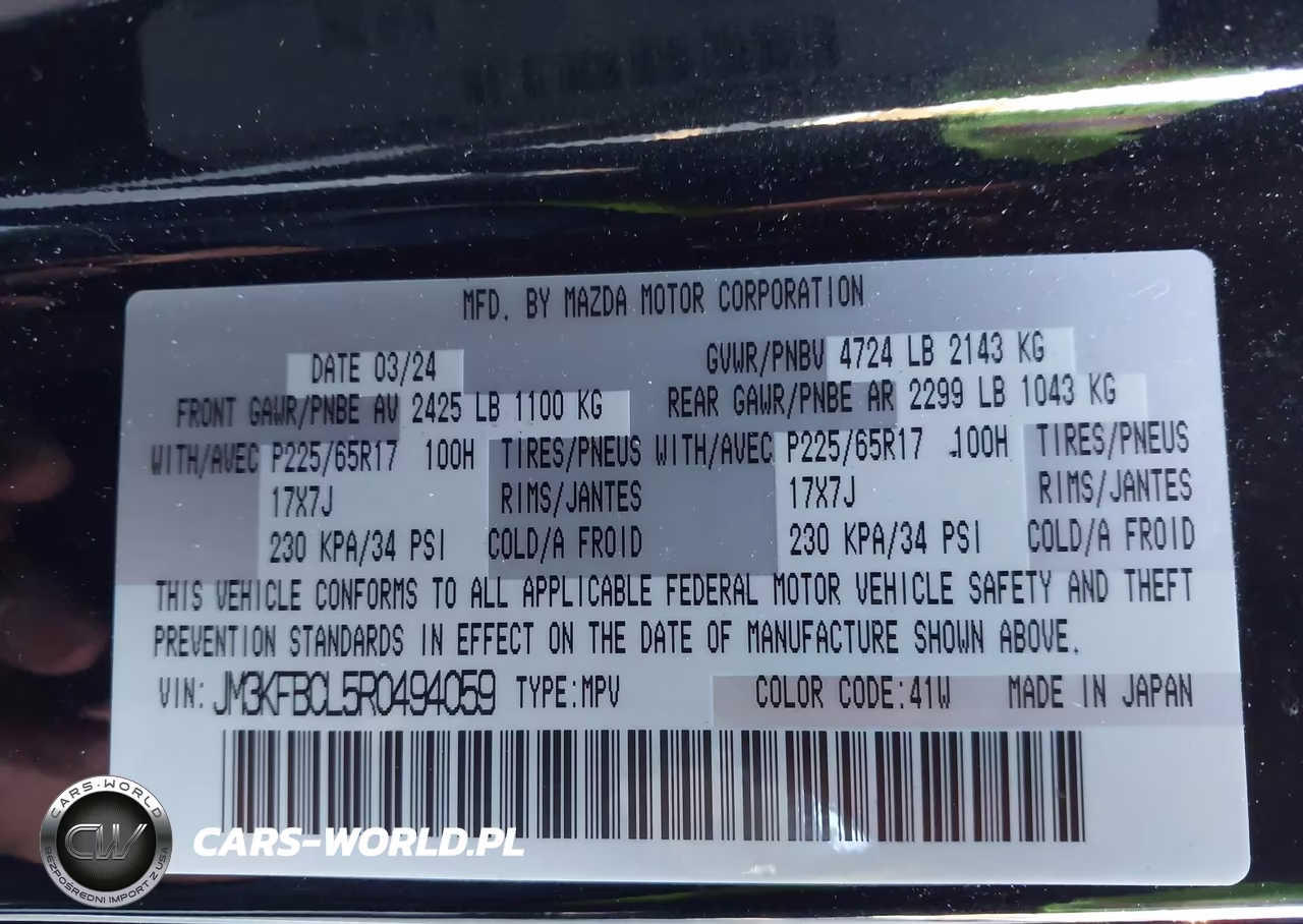 2024 Mazda Cx-5 2.5 S Preferred VIN:JM3KFBCL5R0494059 - 9