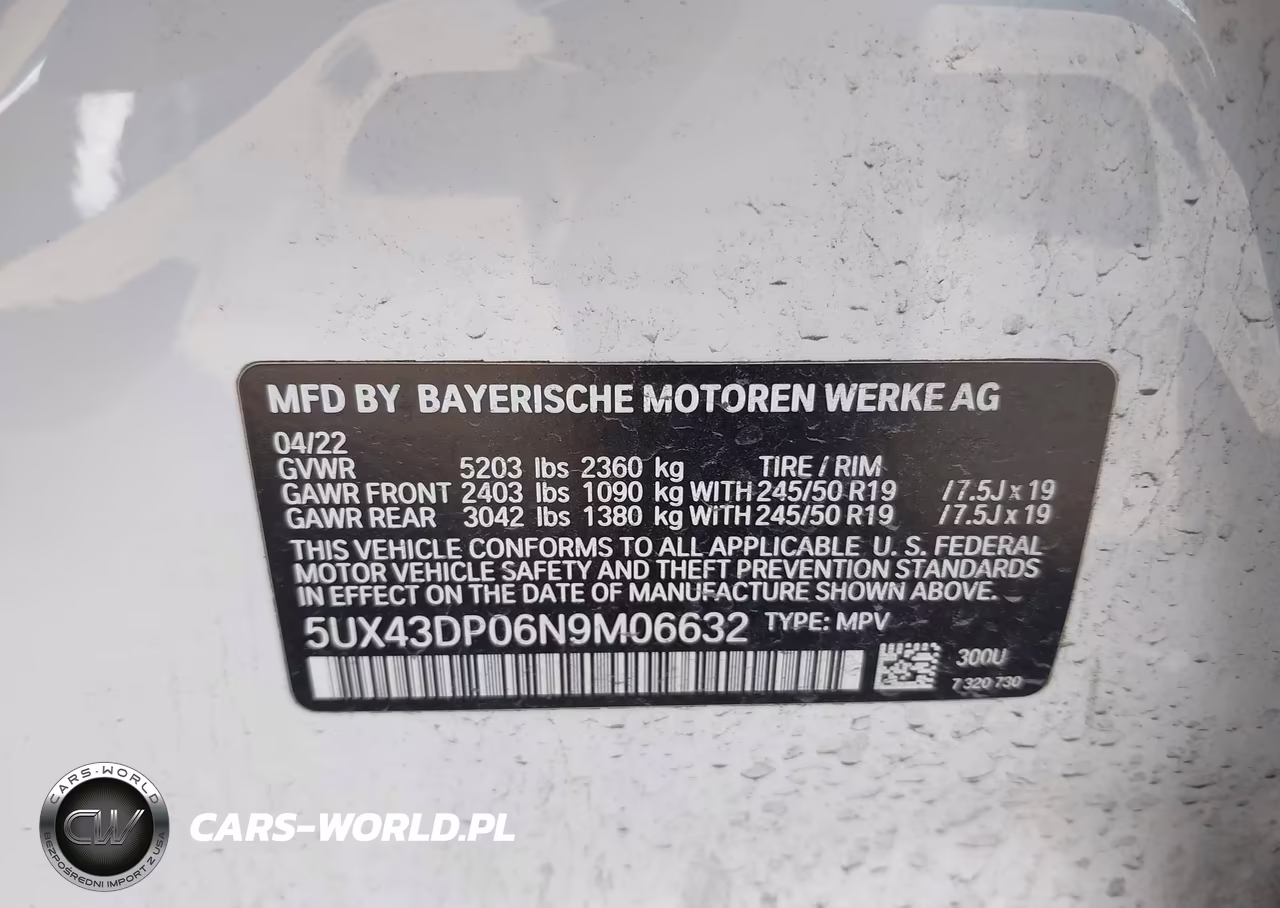 2022 BMW X3 Sdrive30I VIN:5UX43DP06N9M06632 - 9