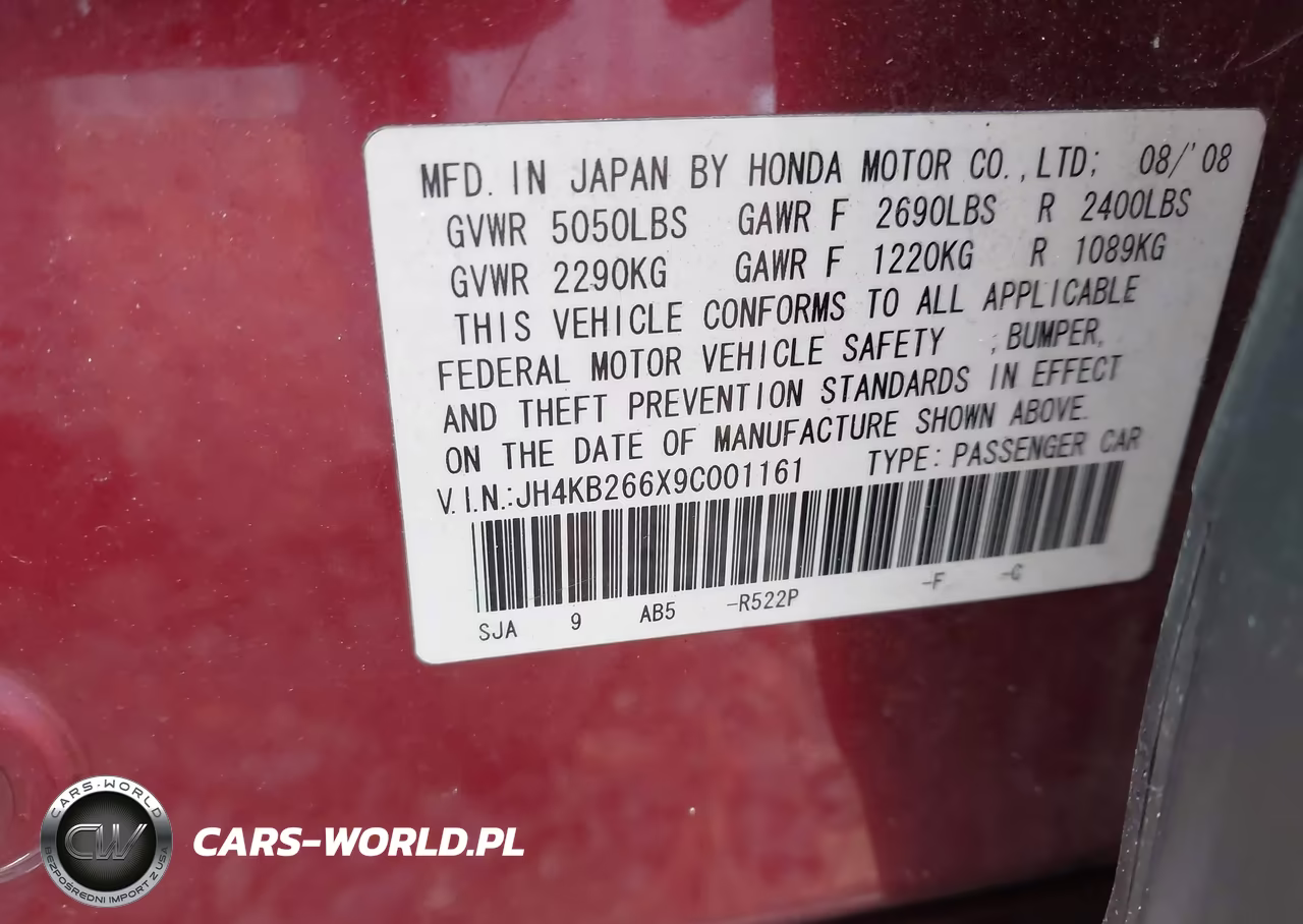 2009 Acura Rl 3.7 VIN:JH4KB266X9C001161 - 9