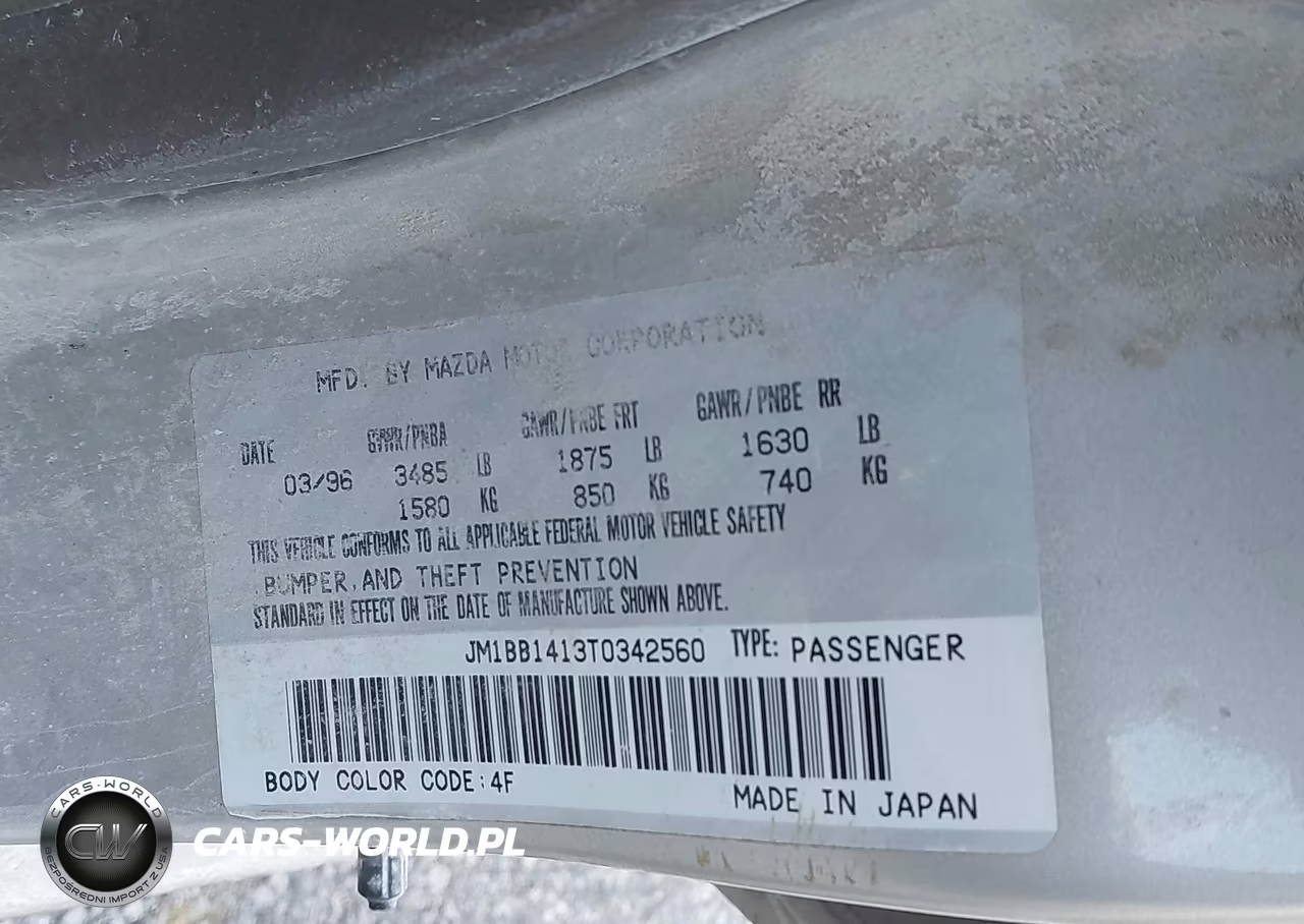 1996 Mazda Protege Dx-Lx-Es VIN:JM1BB1413T0342560 - 9