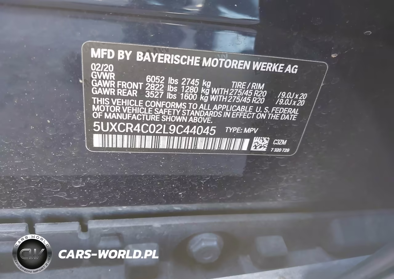 2020 BMW X5 Sdrive40I VIN:5UXCR4C02L9C44045 - 9