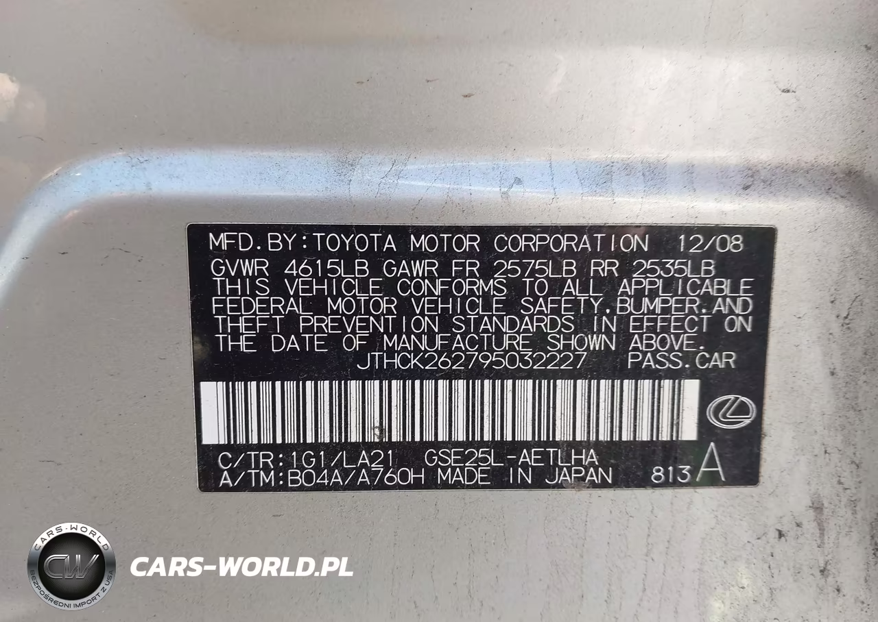 2009 Lexus Is 250 VIN:JTHCK262795032227 - 9