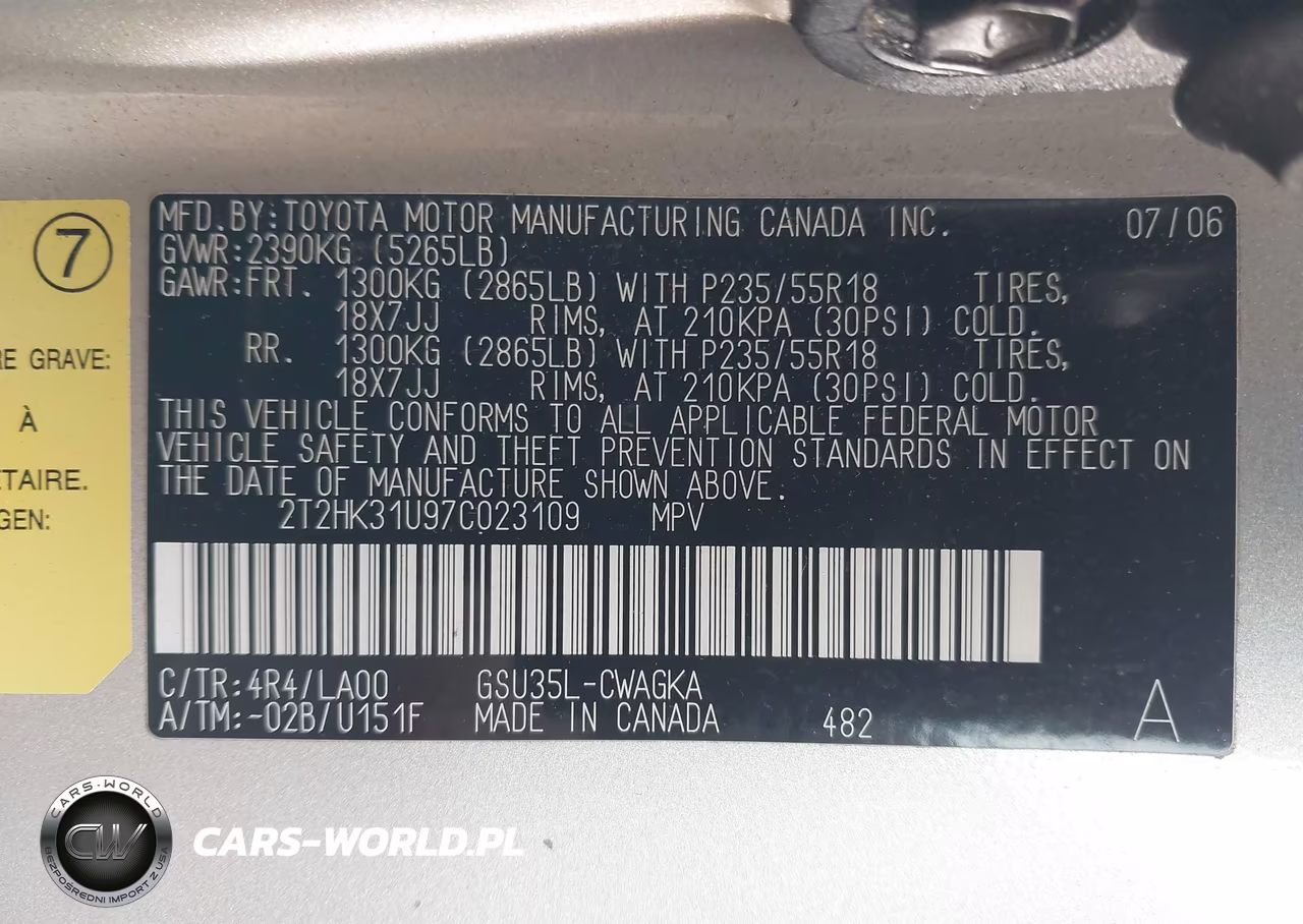 2007 Lexus Rx 350 VIN:2T2HK31U97C023109 - 9