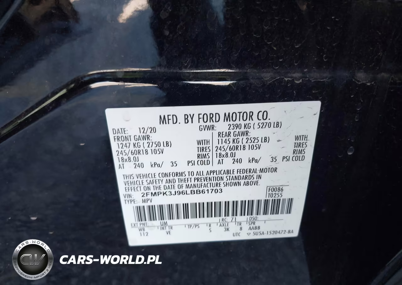 2020 Ford Edge Sel VIN:2FMPK3J96LBB61703 - 9