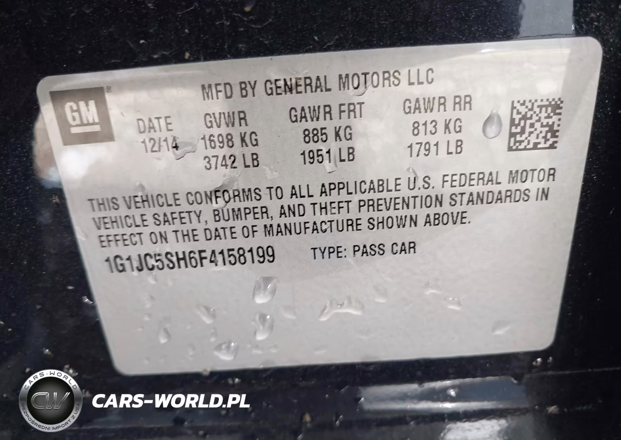 2015 Chevrolet Sonic Lt Auto VIN:1G1JC5SH6F4158199 - 9