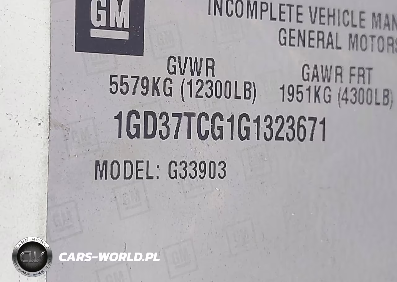 2016 GMC Savana Cutaway 3500 VIN:1GD37TCG1G1323671 - 8