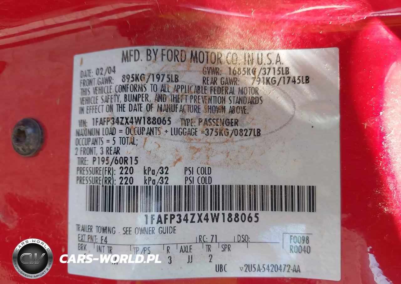 2004 Ford Focus Se VIN:1FAFP34ZX4W188065 - 9