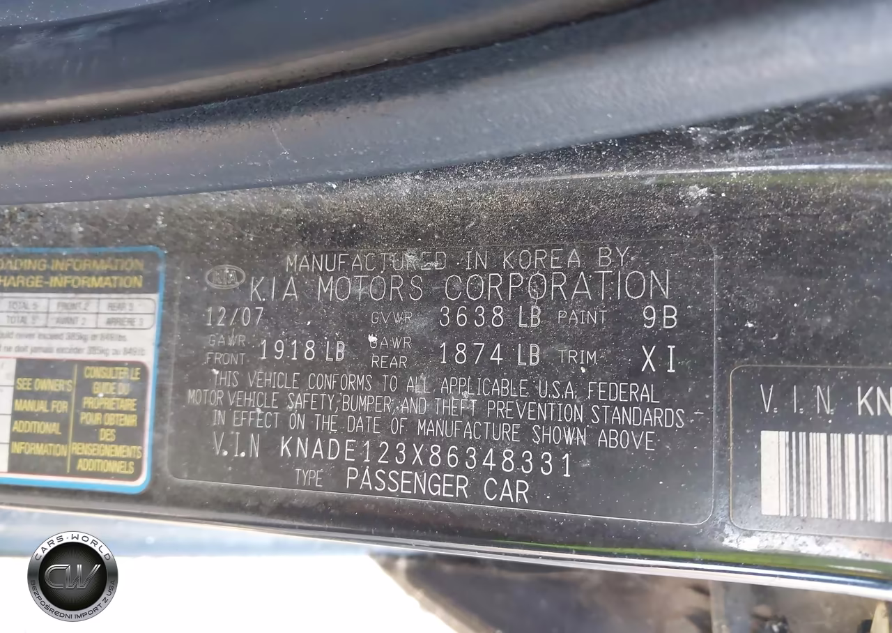 2008 Kia Rio VIN:KNADE123X86348331 - 9