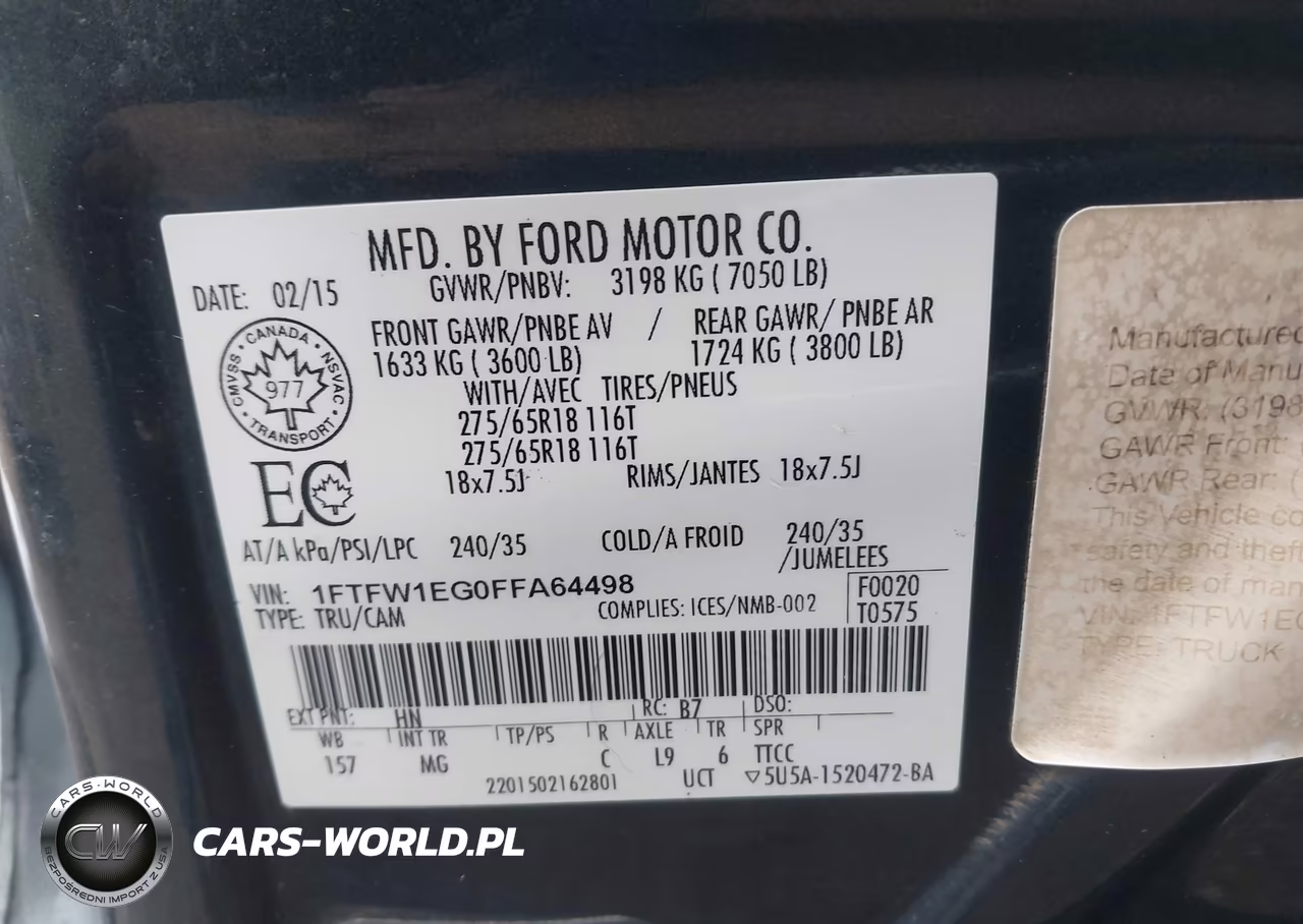 2015 Ford F-150 Xlt VIN:1FTFW1EG0FFA64498 - 9