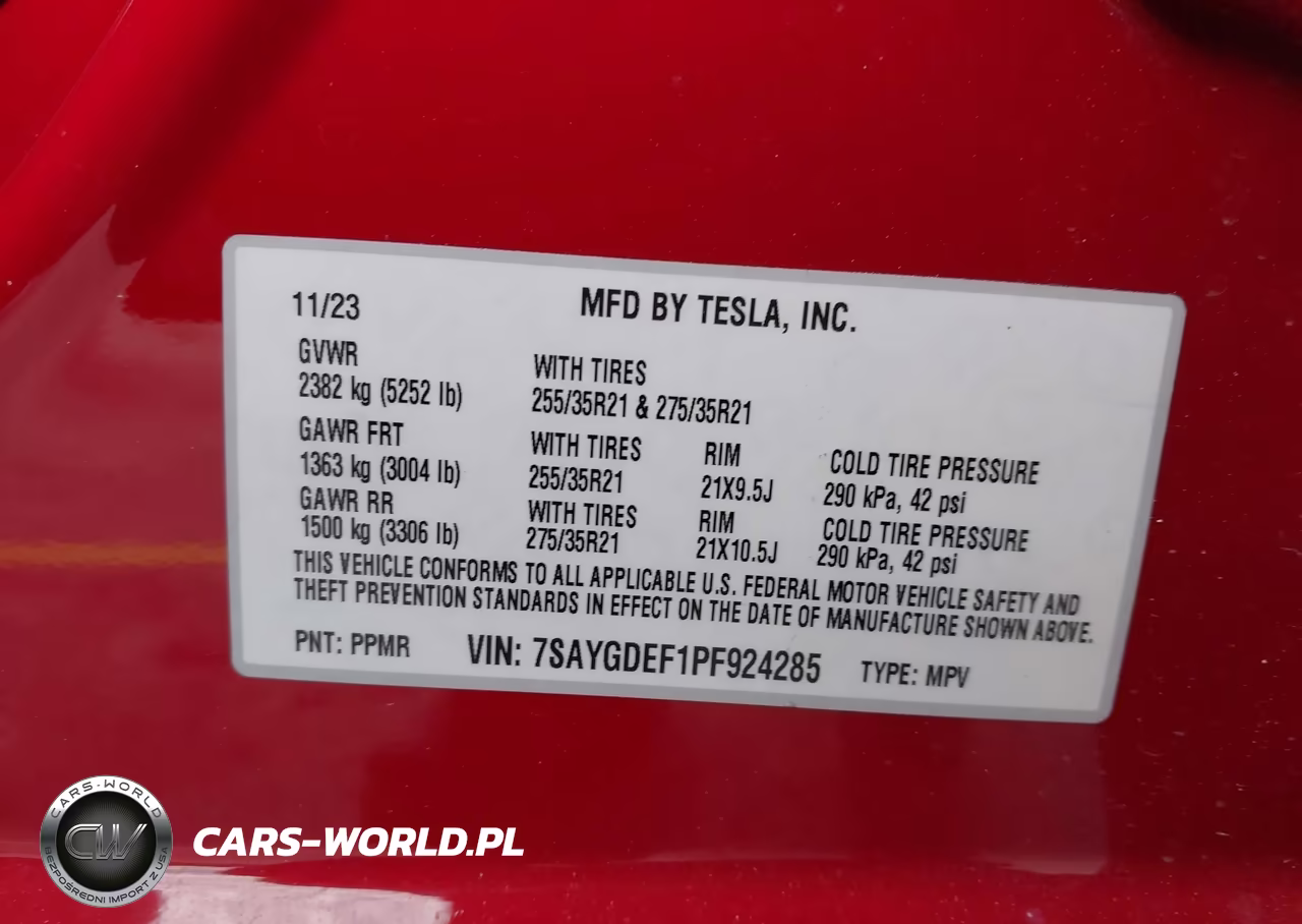 2023 Tesla Model Y Performance Dual Motor All-Wheel Drive VIN:7SAYGDEF1PF924285 - 9