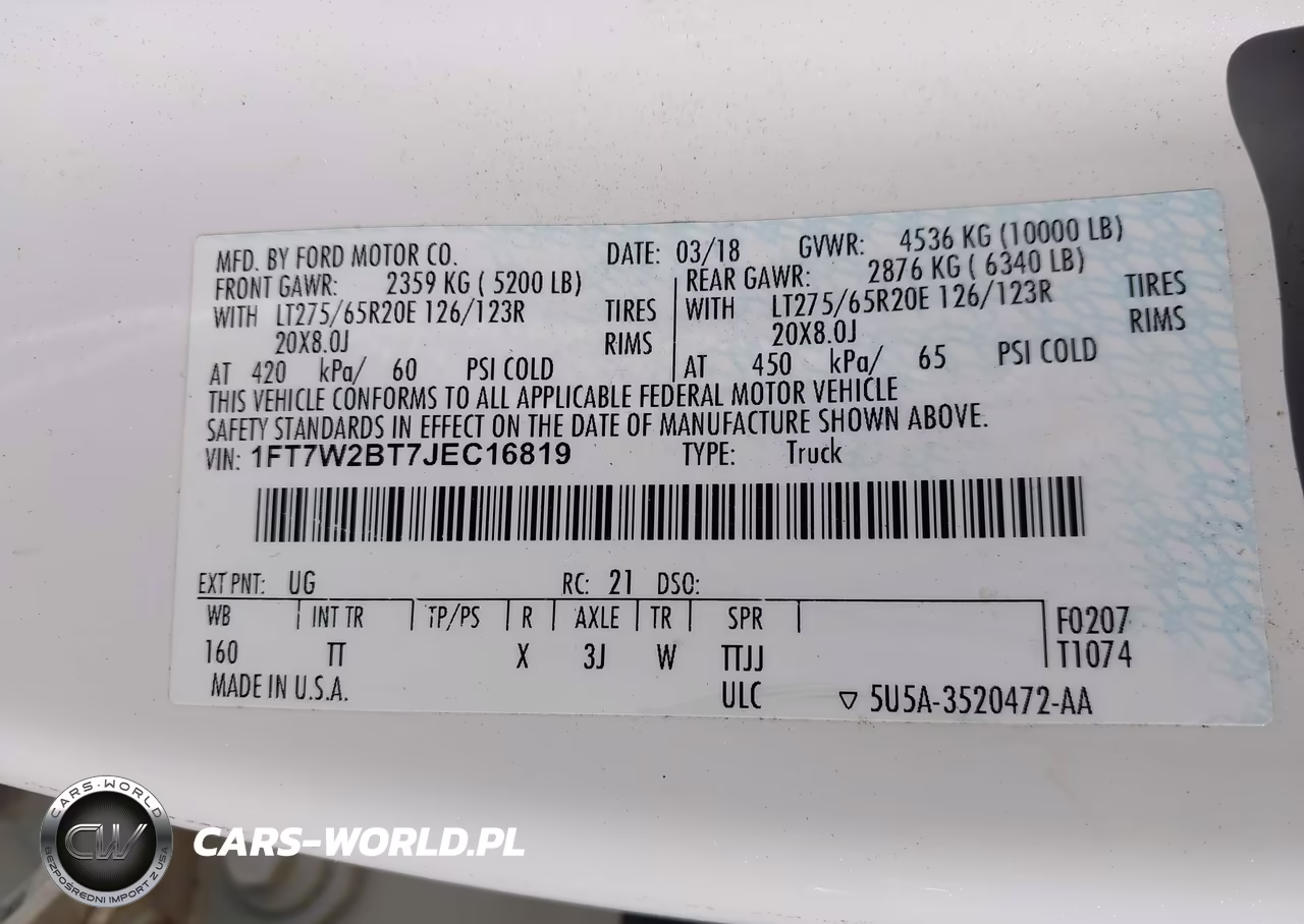 2018 Ford F-250 Limited VIN:1FT7W2BT7JEC16819 - 9