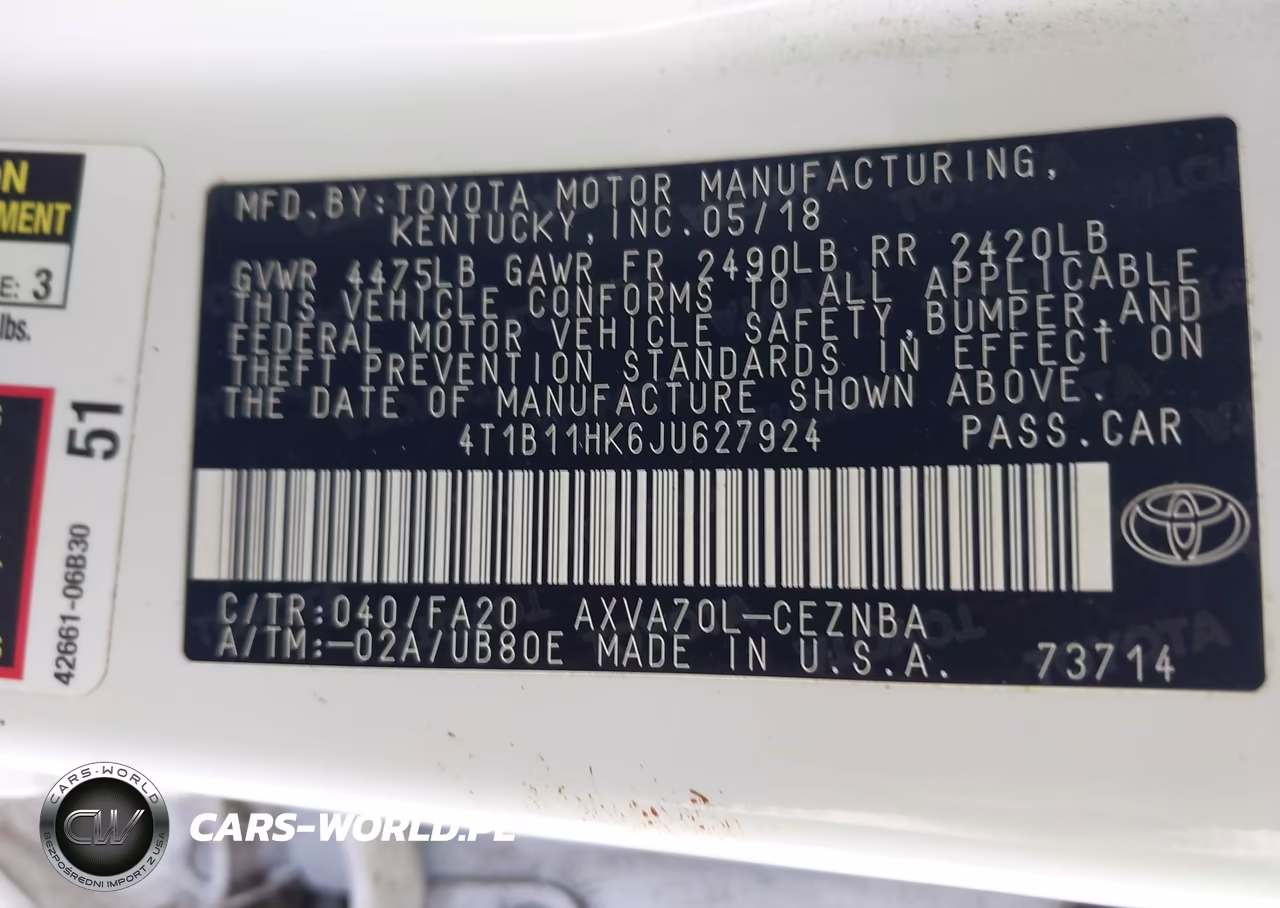 2018 Toyota Camry Le VIN:4T1B11HK6JU627924 - 9