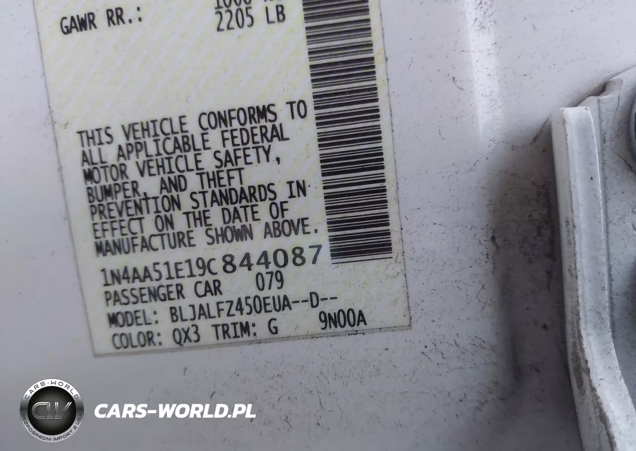 2009 Nissan Maxima 3.5 Sv VIN:1N4AA51E19C844087 - 9