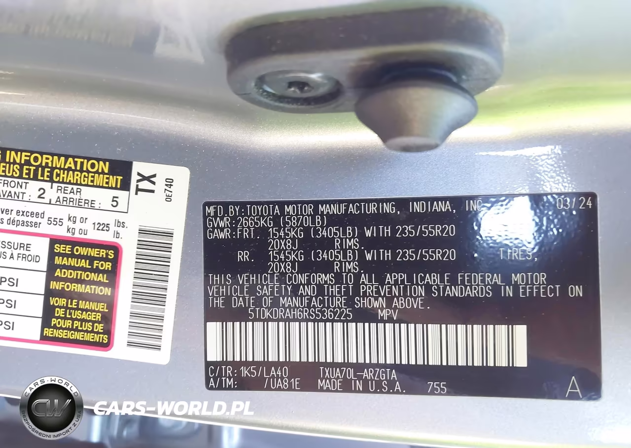 2024 Toyota Highlander Platinum VIN:5TDKDRAH6RS536225 - 9