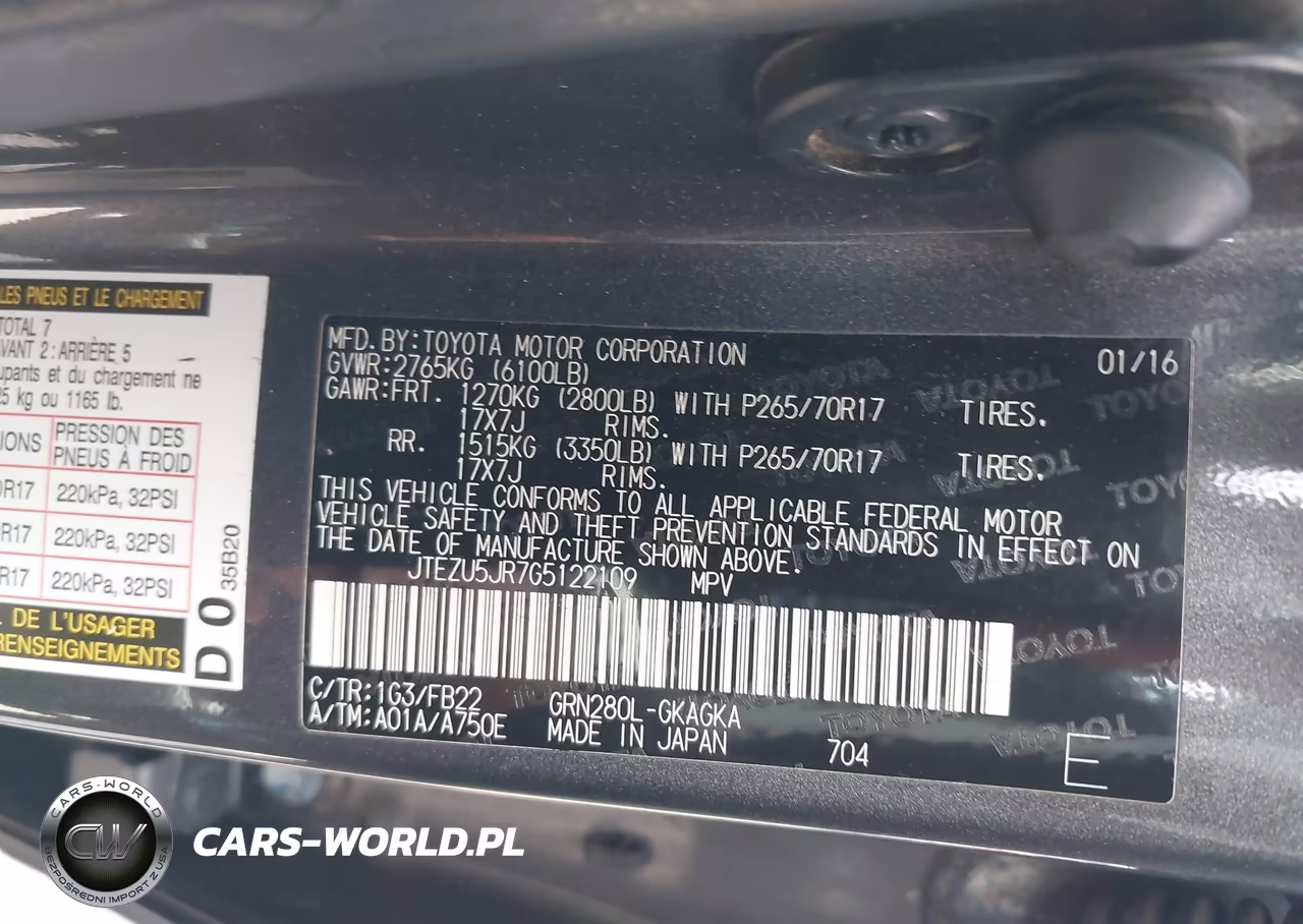 2016 Toyota 4Runner Sr5 VIN:JTEZU5JR7G5122109 - 9