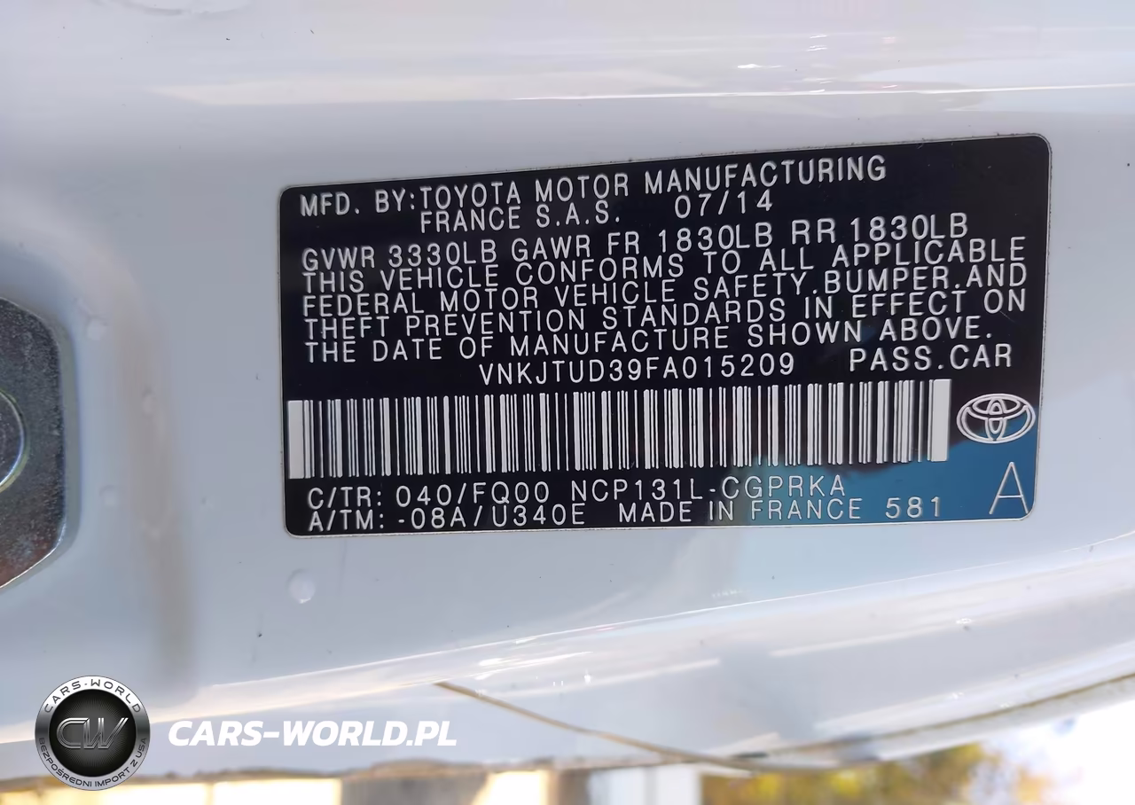 2015 Toyota Yaris L VIN:VNKJTUD39FA015209 - 9