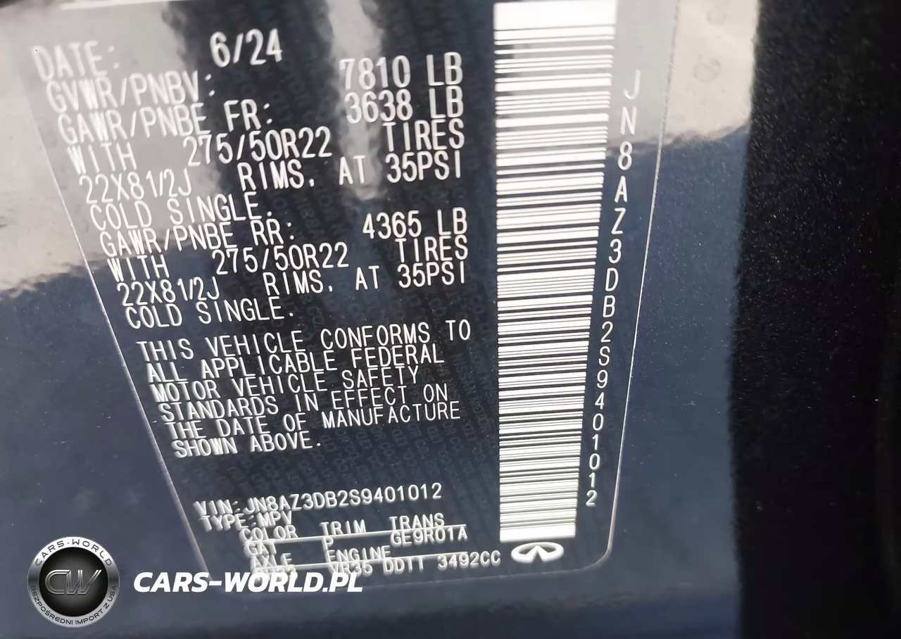 2025 Infiniti Qx80 Sensory Awd VIN:JN8AZ3DB2S9401012 - 9