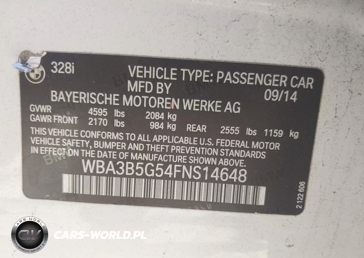 2015 BMW 328I xDrive VIN:WBA3B5G54FNS14648 - 9
