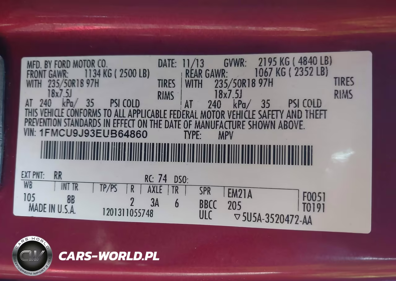2014 Ford Escape Titanium VIN:1FMCU9J93EUB64860 - 9