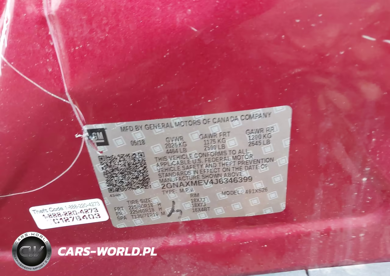 2018 Chevrolet Equinox Premier VIN:2GNAXMEV4J6346399 - 9