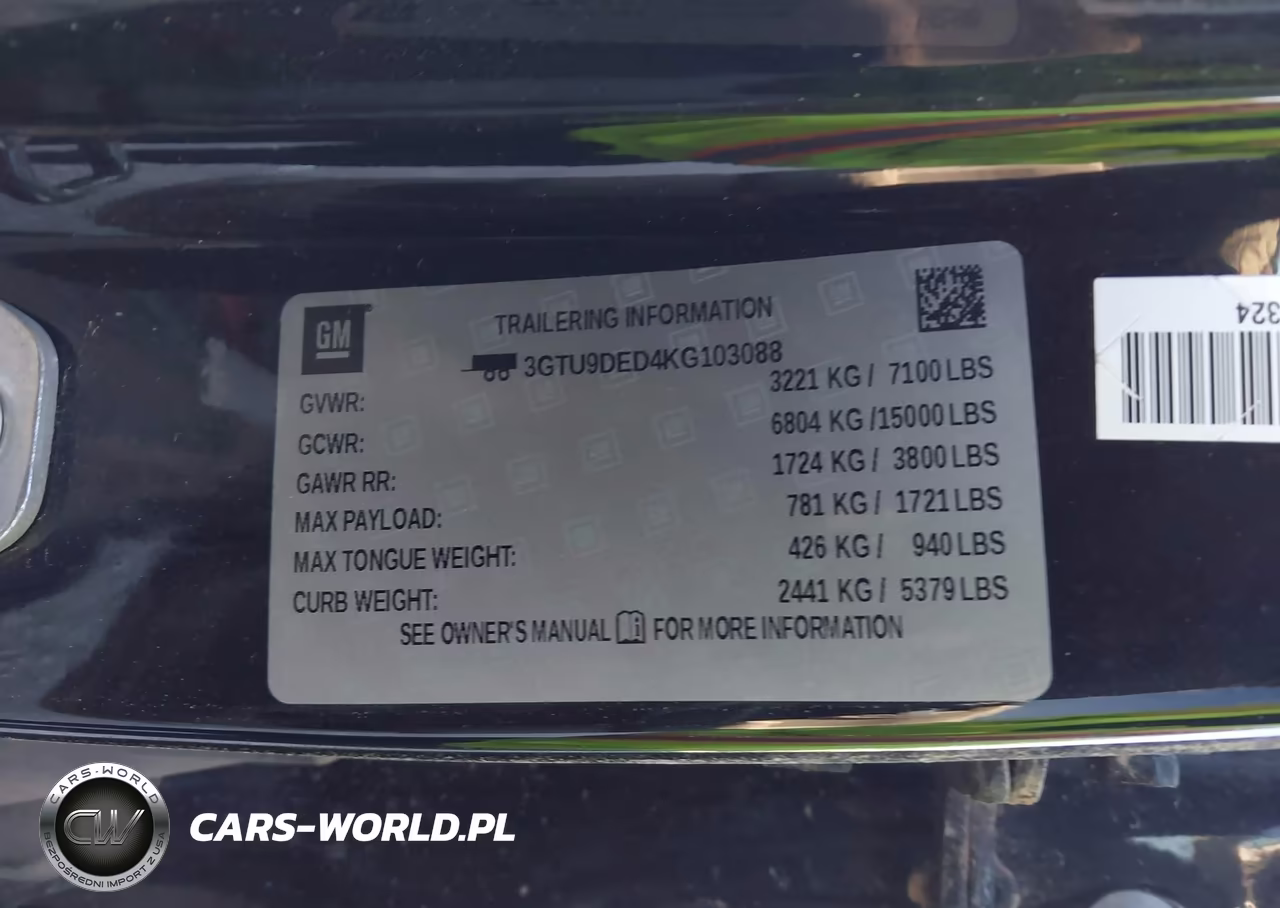 2019 GMC Sierra 1500 Slt VIN:3GTU9DED4KG103088 - 9