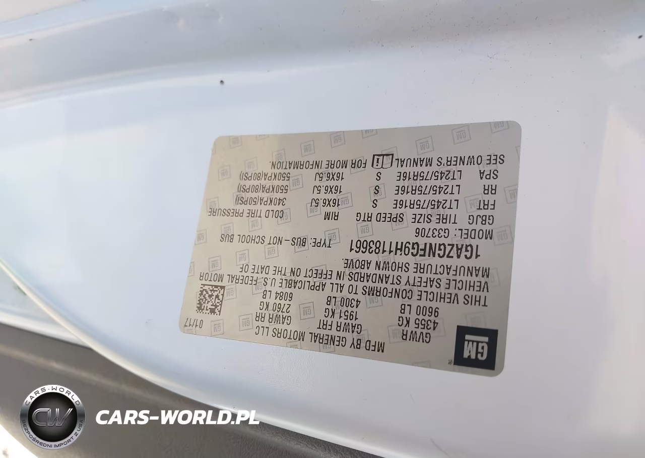 2017 Chevrolet Express 3500 Ls VIN:1GAZGNFG9H1183661 - 9