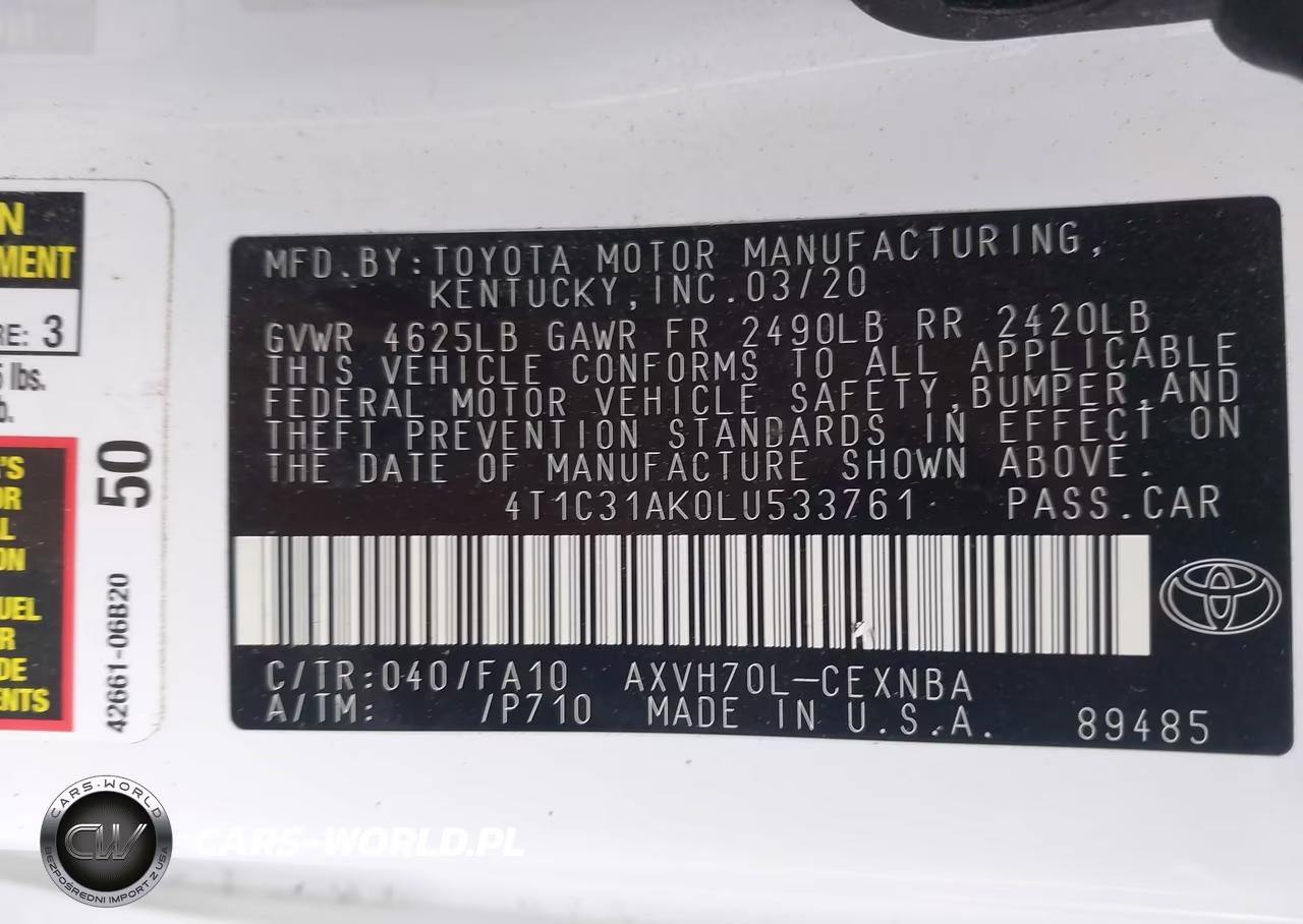 2020 Toyota Camry Le Hybrid VIN:4T1C31AK0LU533761 - 9