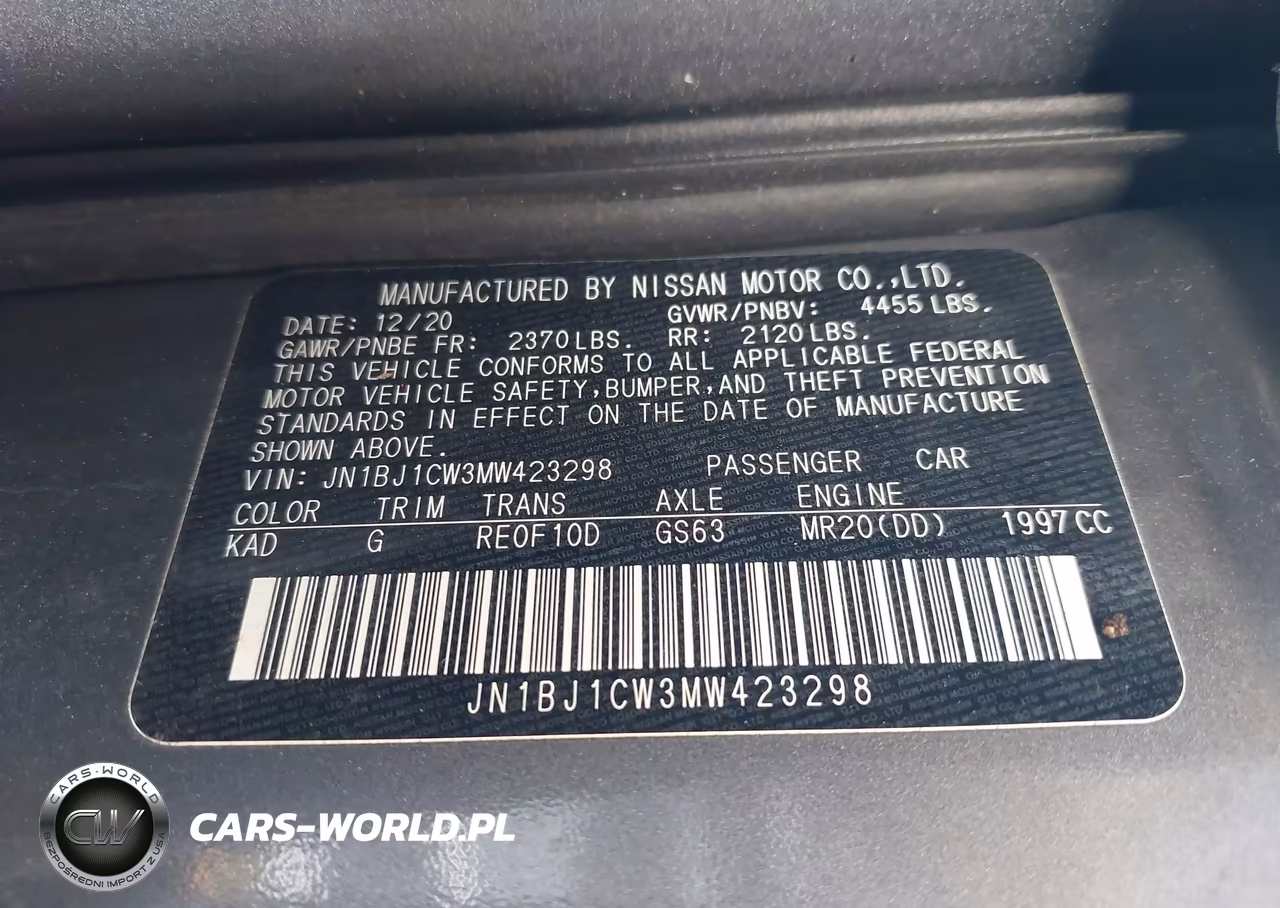 2021 Nissan Rogue Sport Sl Awd Xtronic Cvt VIN:JN1BJ1CW3MW423298 - 9