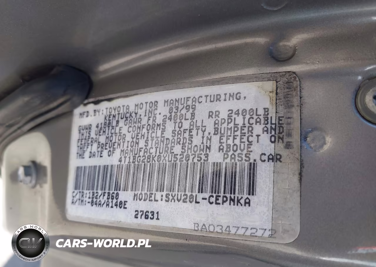 1999 Toyota Camry Le VIN:4T1BG28K0XU520753 - 9