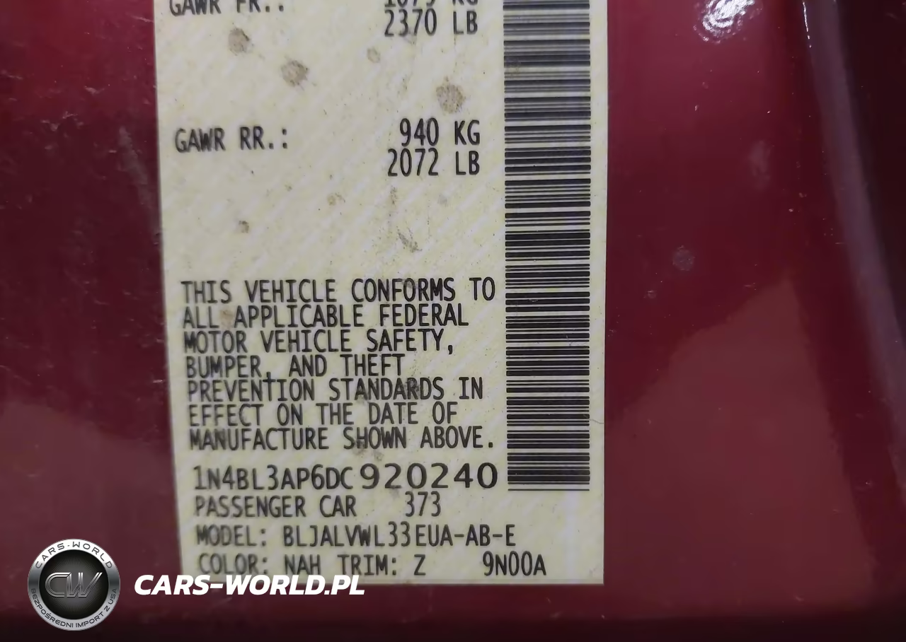 2013 Nissan Altima 3.5 Sl VIN:1N4BL3AP6DC920240 - 9