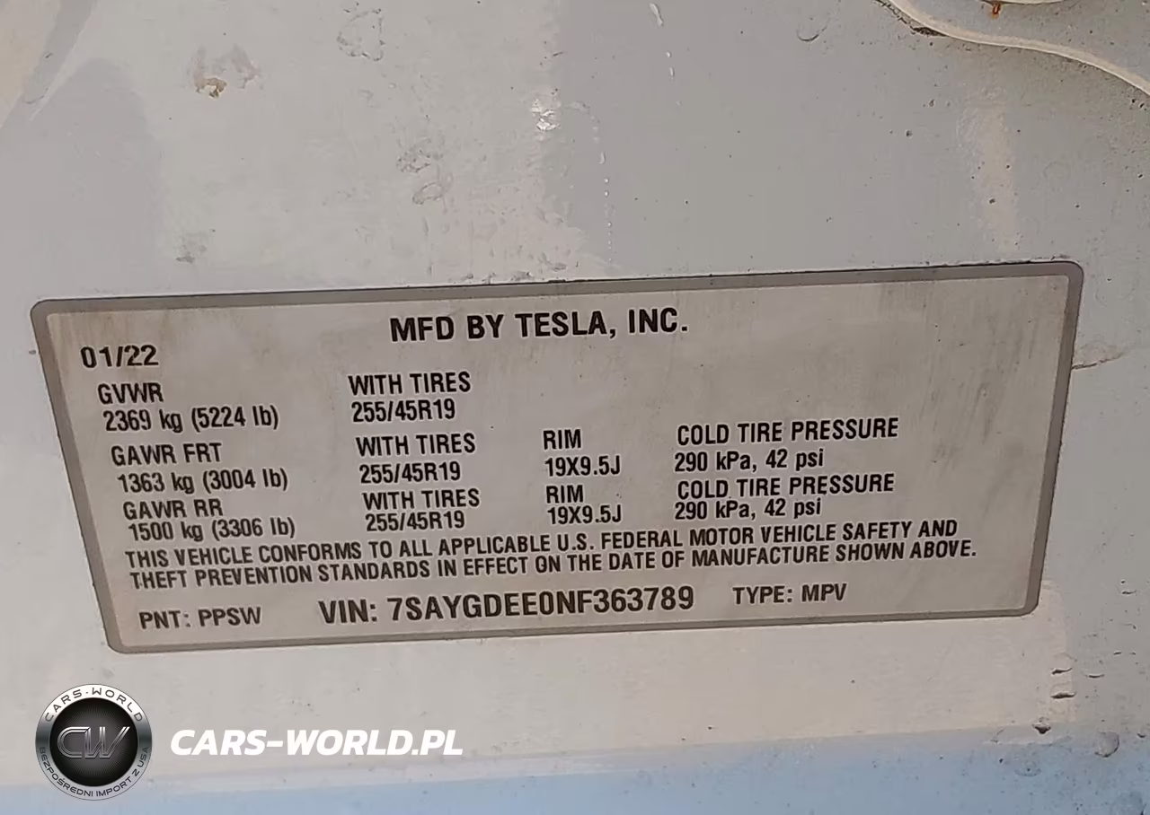 2022 Tesla Model Y Long Range Dual Motor All-Wheel Drive VIN:7SAYGDEE0NF363789 - 9