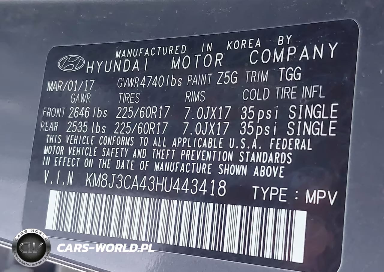 2017 Hyundai Tucson Se VIN:KM8J3CA43HU443418 - 9