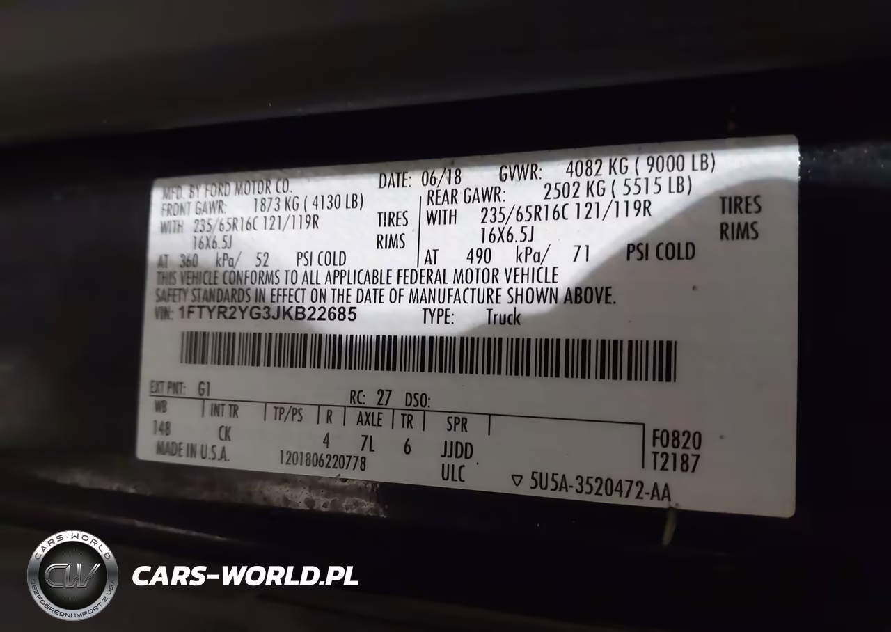 2018 Ford Transit-250 VIN:1FTYR2YG3JKB22685 - 9