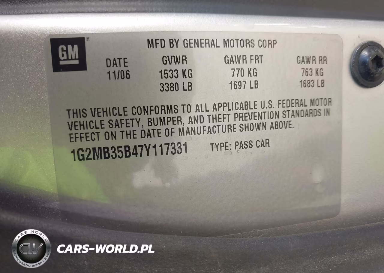 2007 Pontiac Solstice VIN:1G2MB35B47Y117331 - 9