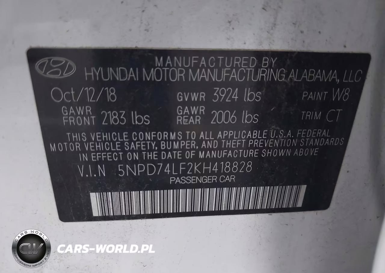 2019 Hyundai Elantra Se VIN:5NPD74LF2KH418828 - 9