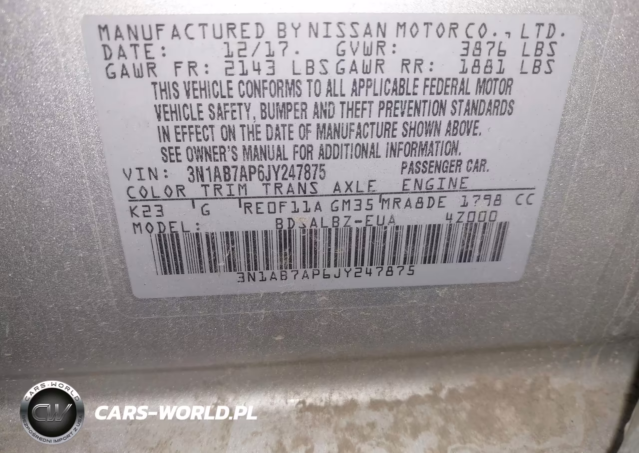 2018 Nissan Sentra S VIN:3N1AB7AP6JY247875 - 9