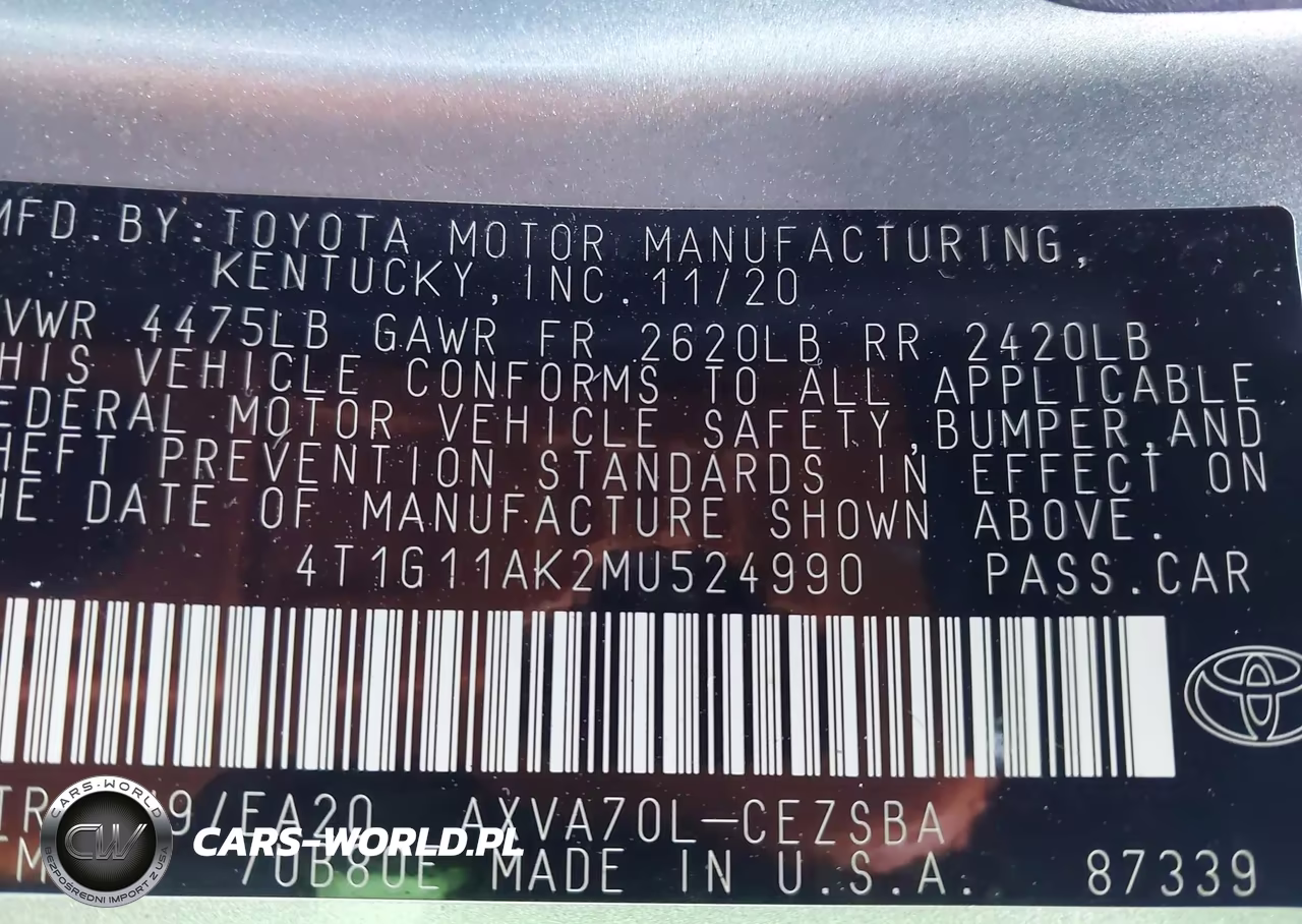 2021 Toyota Camry Se VIN:4T1G11AK2MU524990 - 9