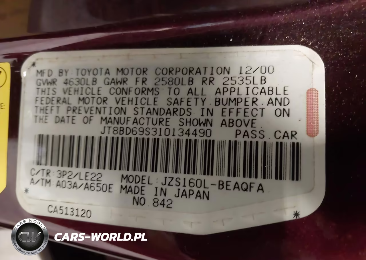 2001 Lexus Gs 300 VIN:JT8BD69S310134490 - 9
