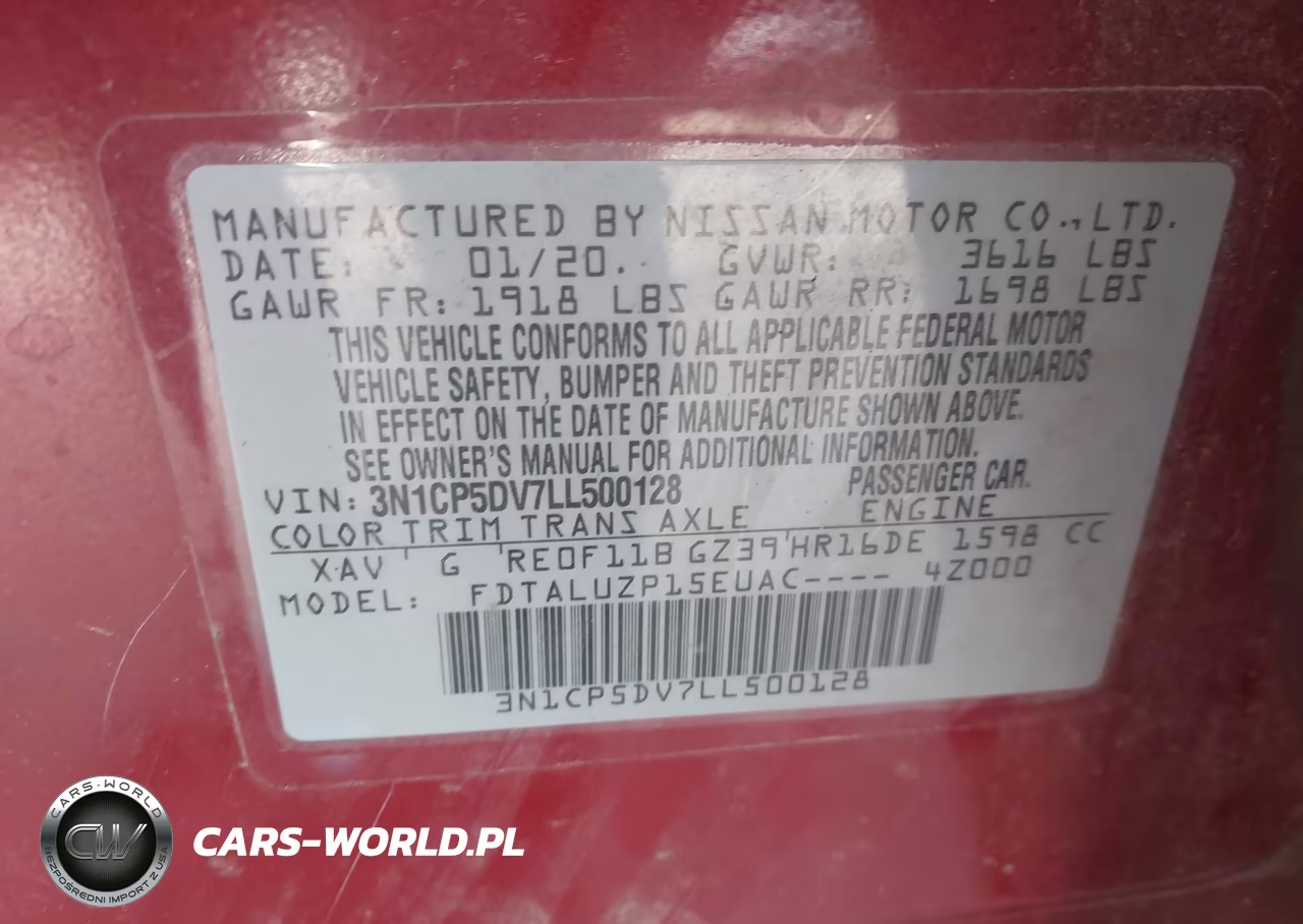 2020 Nissan Kicks Sr Xtronic Cvt VIN:3N1CP5DV7LL500128 - 9