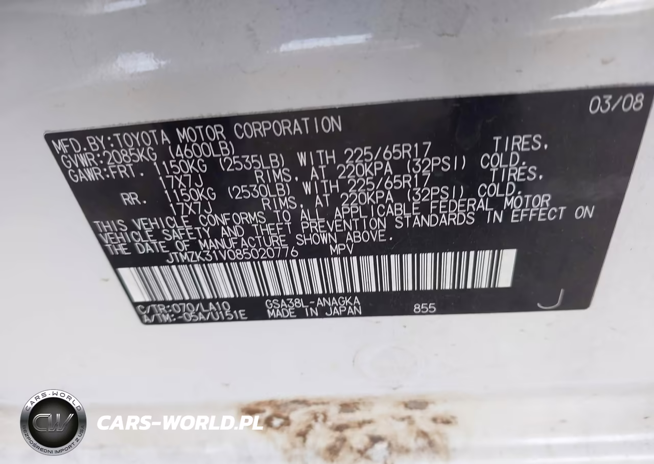 2008 Toyota Rav4 Limited V6 VIN:JTMZK31V085020776 - 9
