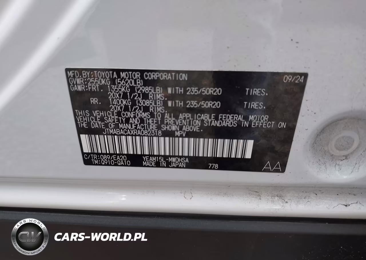 2024 Toyota Bz4X Limited VIN:JTMABACAXRA082318 - 9
