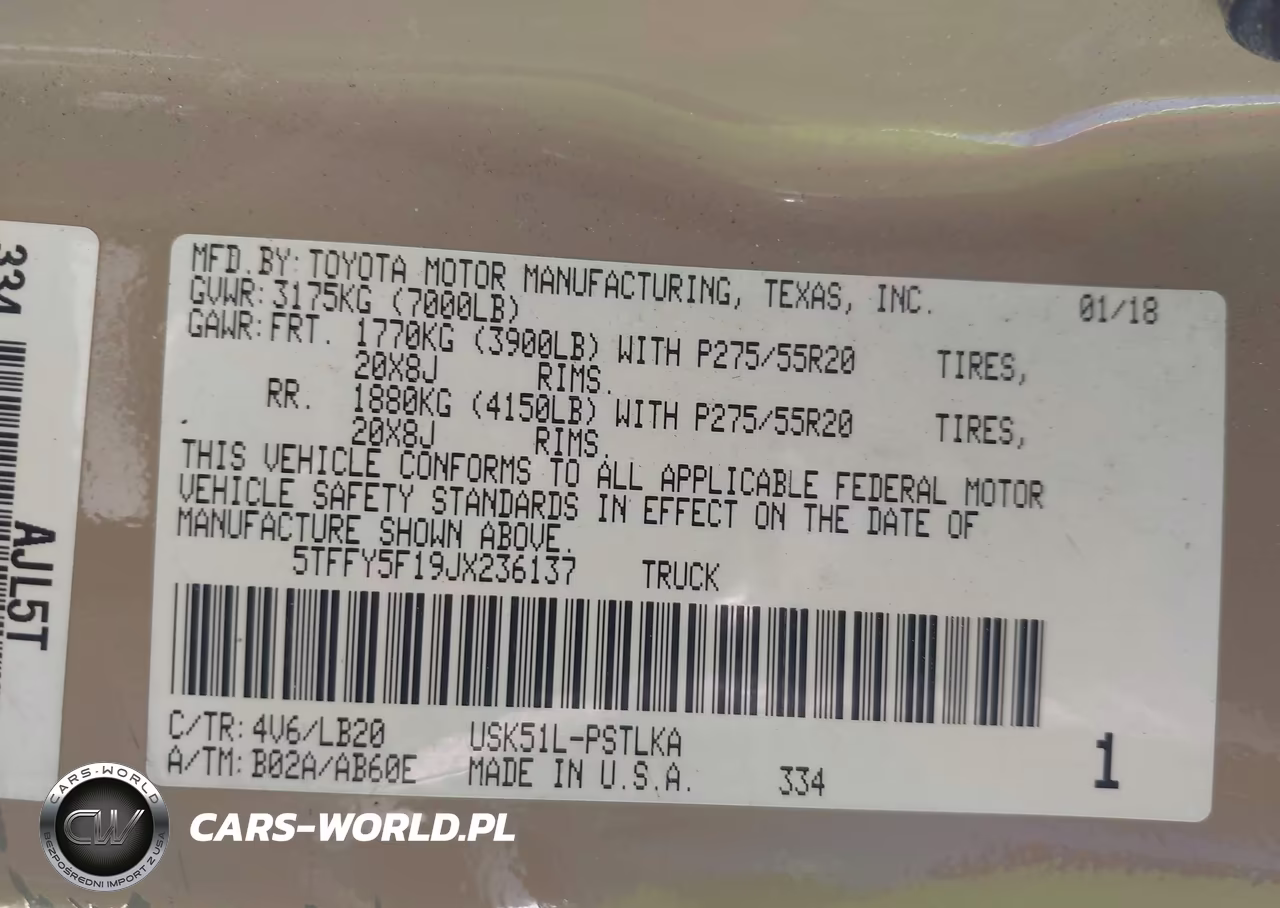 2018 Toyota Tundra Limited 5.7L V8 VIN:5TFFY5F19JX236137 - 9