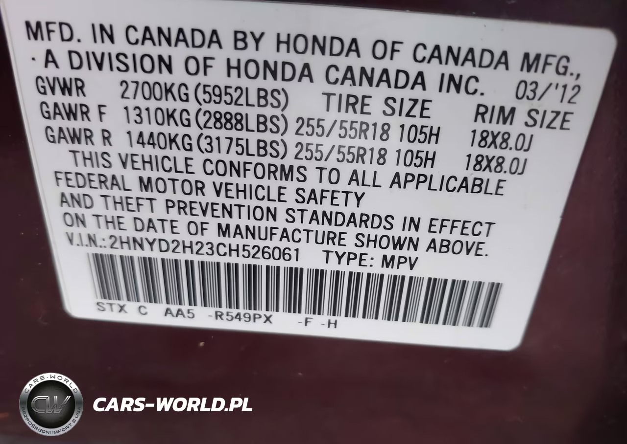 2012 Acura Mdx VIN:2HNYD2H23CH526061 - 9