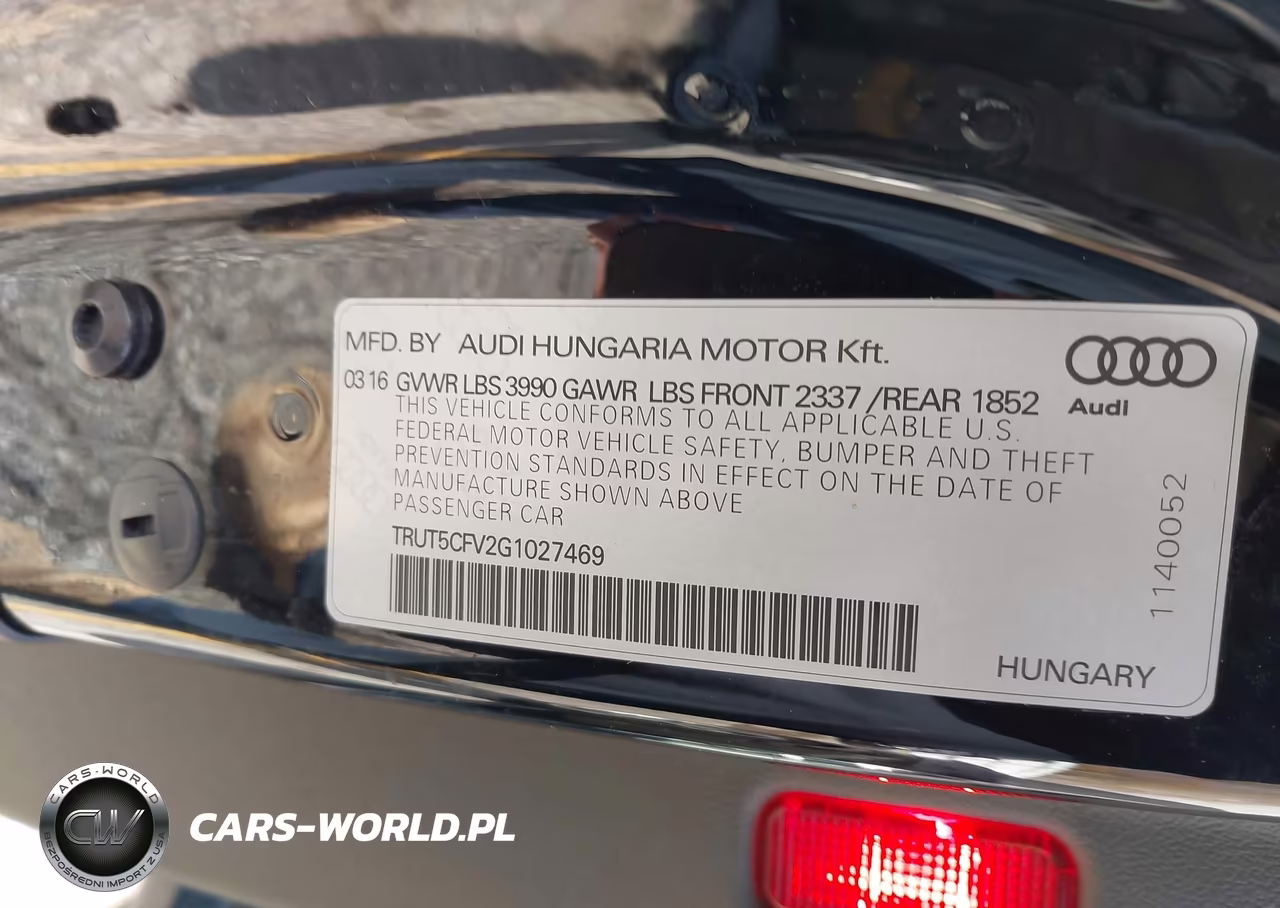 2016 Audi Tt 2.0T VIN:TRUT5CFV2G1027469 - 9