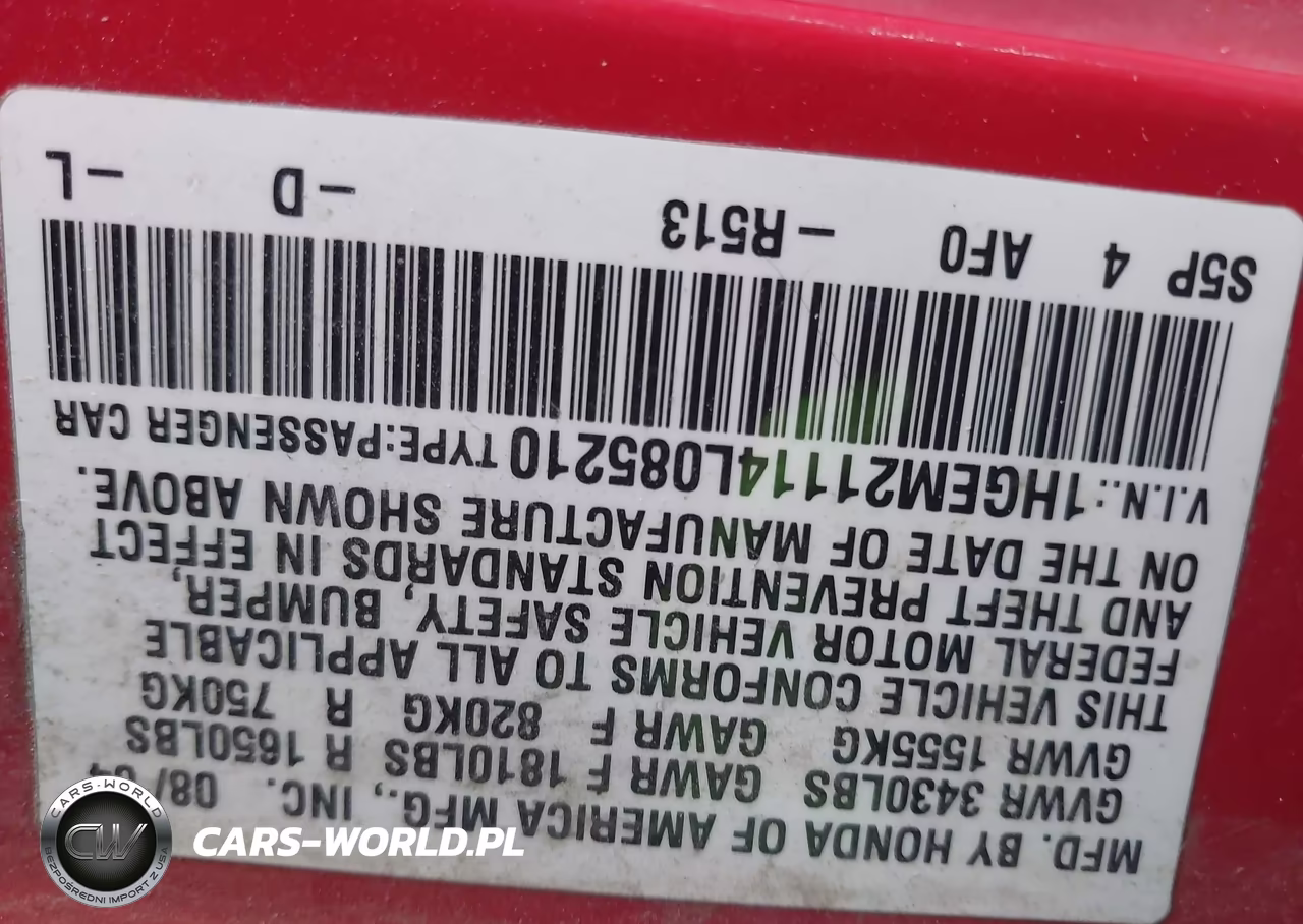 2004 Honda Civic Vp VIN:1HGEM21114L085210 - 9