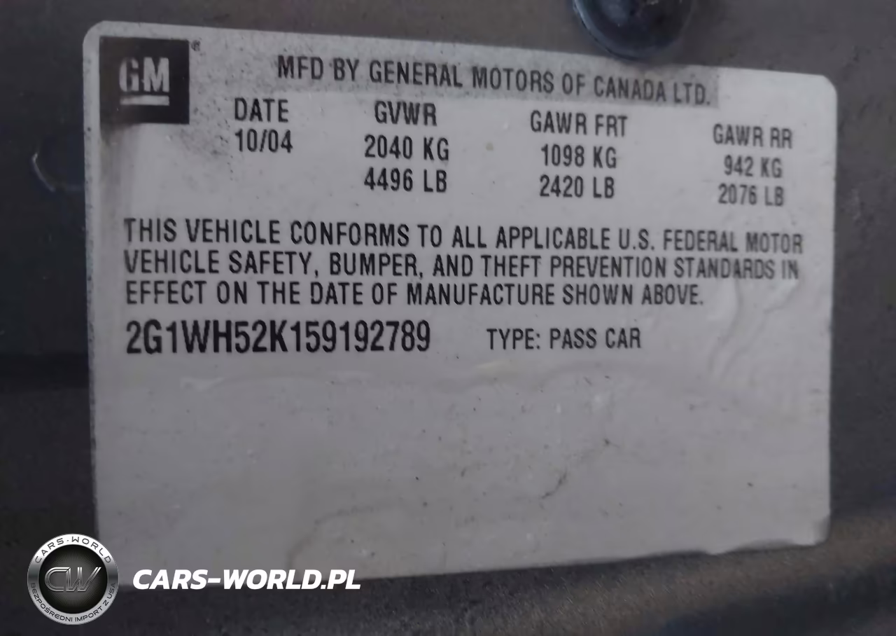2005 Chevrolet Impala Ls VIN:2G1WH52K159192789 - 9