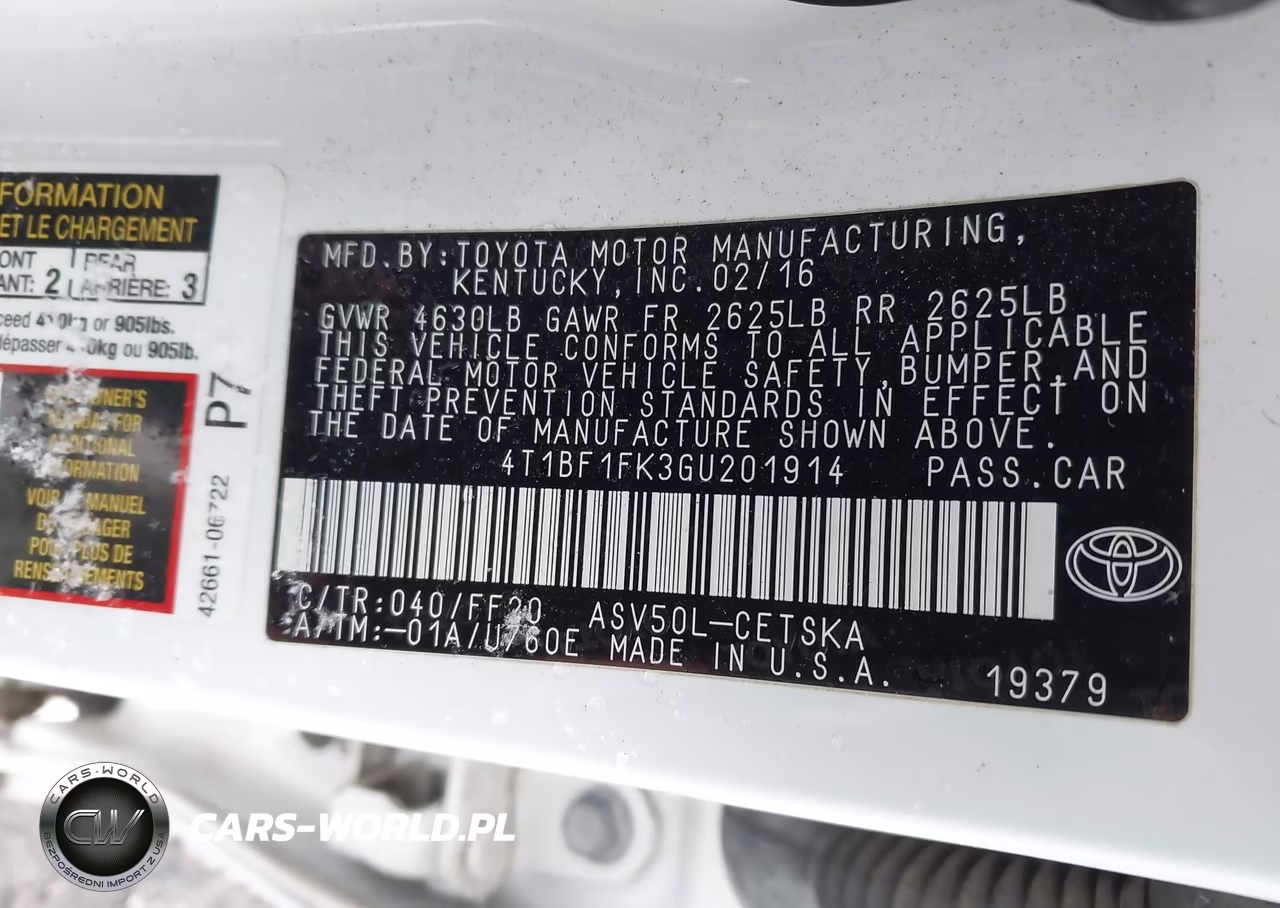 2016 Toyota Camry Se VIN:4T1BF1FK3GU201914 - 9