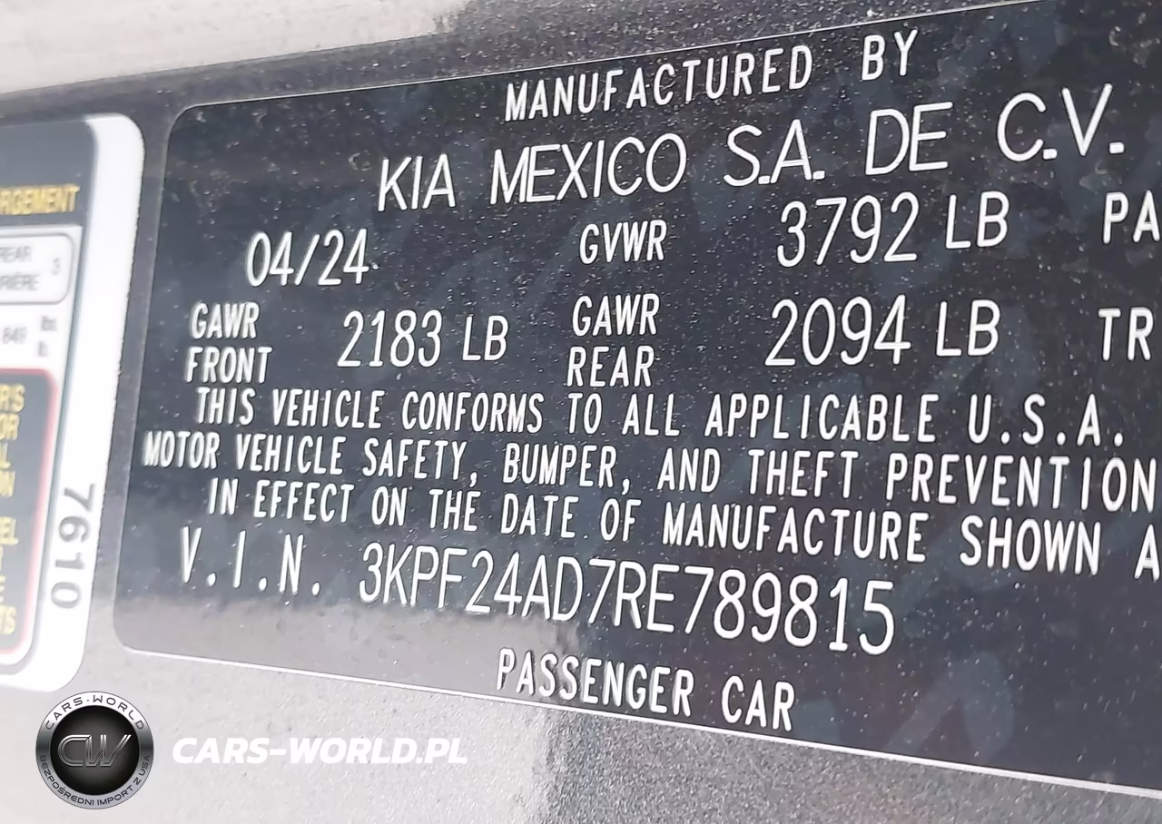 2024 Kia Forte Lxs VIN:3KPF24AD7RE789815 - 9