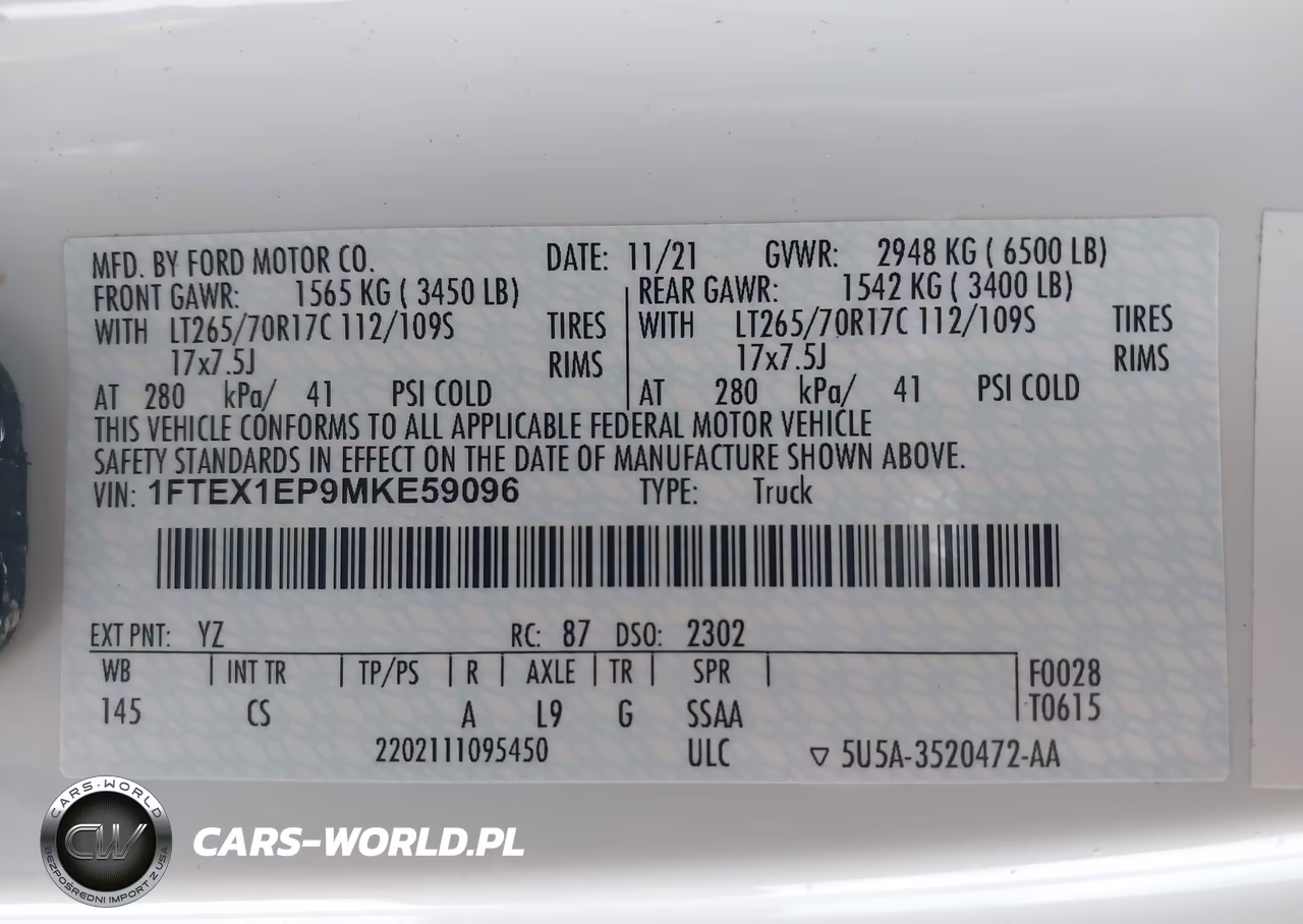 2021 Ford F-150 Xl VIN:1FTEX1EP9MKE59096 - 9